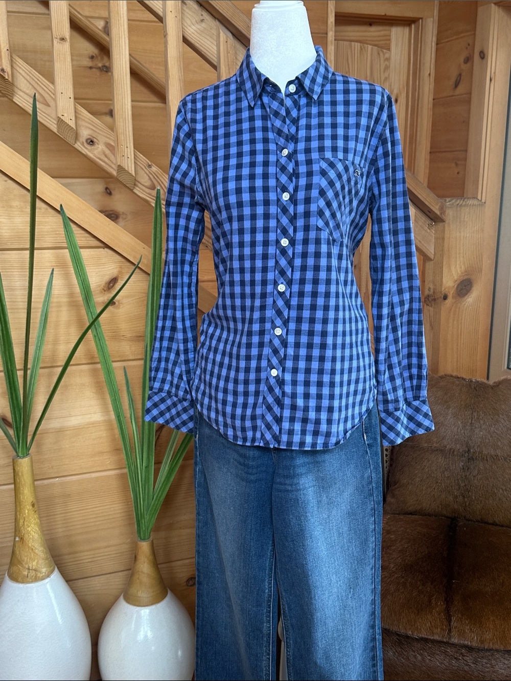 Vineyard Vines Blue Gingham Button-Down Shirt